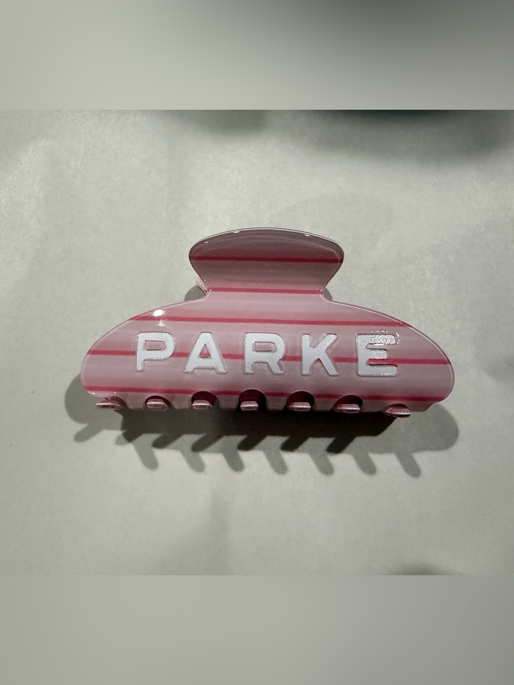 Parke Pink It’s A Girl Striped Claw Clip NWT